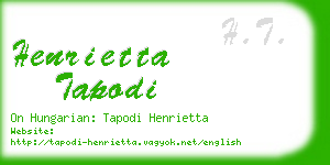 henrietta tapodi business card